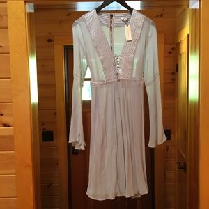 Anthropologie- Sheer grey dress